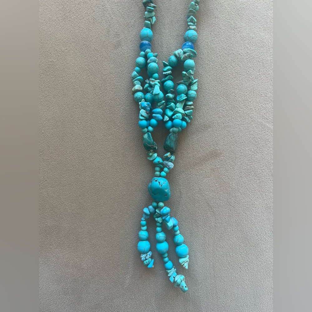 Turquoise Beaded Necklace | 17" - Picture 5 of 6